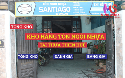 Kho hàng phân phối Tôn Ngói Nhựa PVC/ASA Santiago tại Huế