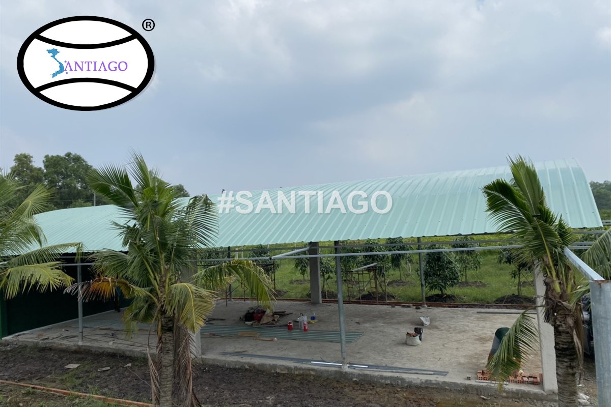 Mái trang trại lợp tôn nhựa Santiago màu xanh ngọc